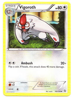 Vigoroth (102) Dragons Exalted Pokemon Trading Card