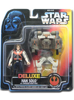 Deluxe Han Solo With Smuggler Flight Pack Star Wars Power Of The Force POTF Action Figure