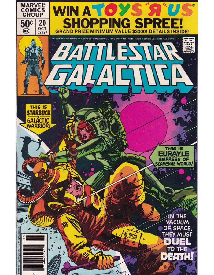 Battlestar Galactica Issue 20 Marvel Comics Back Issues 071486029274
