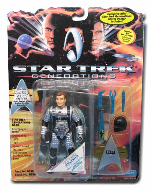 James T. Kirk In Space Suit Star Trek Generations Playmates Carded Action Figure  043377069300
