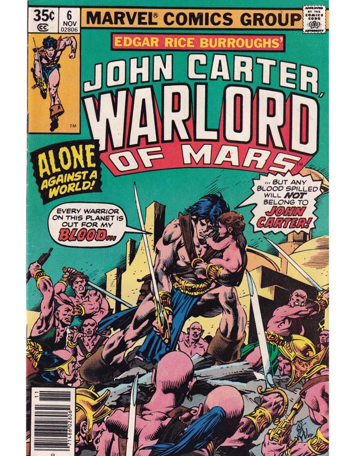 John Carter Warlord Of Mars Issue 6 Marvel Comics Back Issues 071486028062
