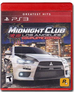 Midnight Club Los Angeles Complete Edition Playstation 3 PS3 Video Game 710425377167
