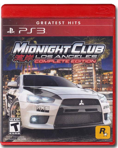 Midnight Club Los Angeles Complete Edition Playstation 3 PS3 Video Game 710425377167
