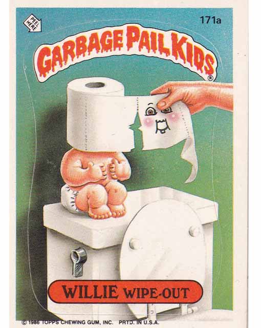 Willie Wipe-Out 171A 5th Series Garbage Pail Kids Trading Card