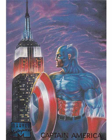 Captain America Card 17 Marvel Masterpieces 1995 Fleer Trading Card TCG