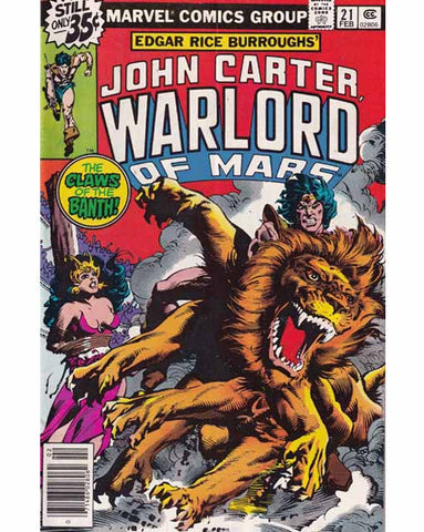 John Carter Warlord Of Mars Issue 21 Marvel Comics Back issues 071486028062