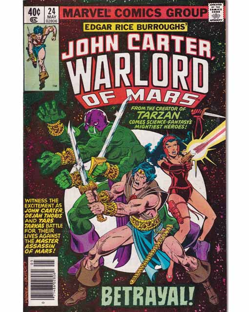 John Carter Warlord Of Mars Issue 24 Marvel Comics Back issues 071486028062