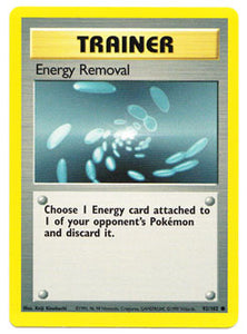 Energy Removal Base Set Pokemon Trading Card