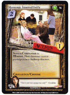 Homeric Insensitivity Base Buffy The Vampire Angel's Curse Trading Cards Base Buffy The Vampire Angel's Curse Trading Cards