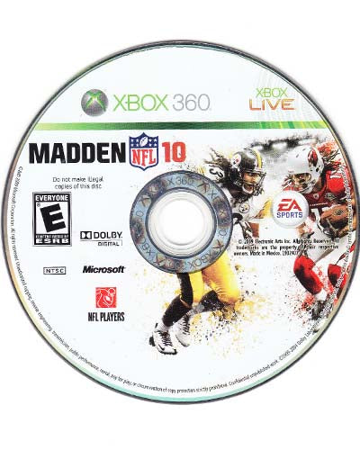 Madden NFl 10 Loose Xbox 360 Video Game