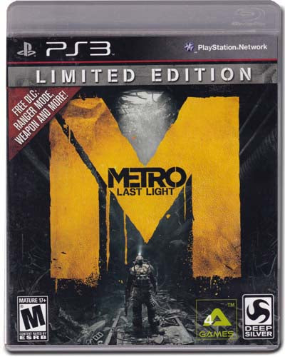 Metro Last Light Limited Edition Playstation 3 PS3 Video Game