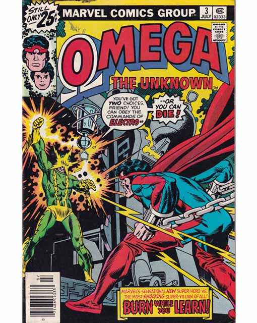 Omega The Unknown Issue 3 Marvel Comics Back Issues 071486023333