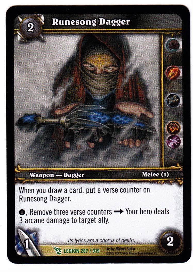 Runesong Dagger 287 March Of The Legion World Of Warcraft Trading Card
