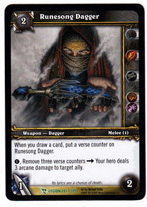 Runesong Dagger 287 March Of The Legion World Of Warcraft Trading Card