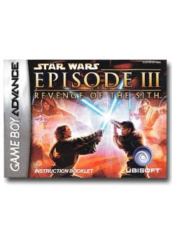Star Wars Episode 3 Revenge Of The Sith Gameboy Advance Instruction Manual