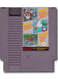 Super Mario, Duck Hunt, World Class Track Meet Nintendo Entertainment System NES Video Game Cartridge