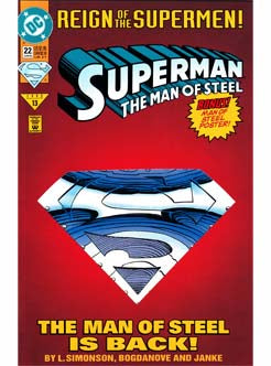 Superman The Man Of Steel Issue 22 Cover A DC Comics Back Issues 070989308015