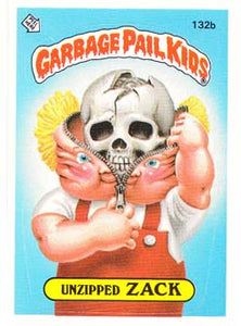Unzipped Zack 132B 4th Series Garbage Pail Kids Trading Card