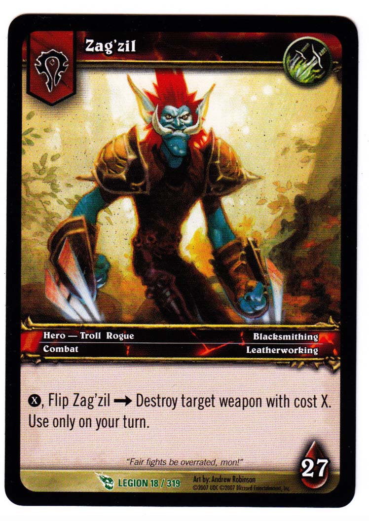 Zag'zil 18 March Of The Legion World Of Warcraft Trading Card