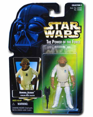 Admiral Ackbar On A Green Card Star Wars Power Of The Force POTF Action Figure 4904398141061