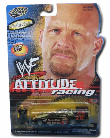 Stone Cold Steve Austin WWF Attitude Racing Road Champs Die Cast Toy Car 032961852008