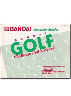 Bandai Golf Challenge Pebble Beach Nintendo NES Instruction Manual