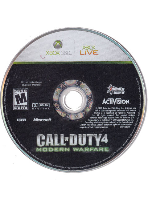 Call Of Duty 4 Modern Warfare Loose Xbox 360 Video Game