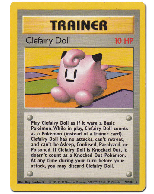 Clefairy Doll Trainer Base Set Card #70/102 Pokemon Trading Card