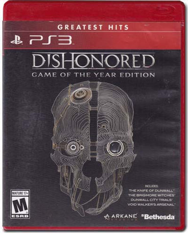 Dishonored Game Of The Year Greatest Hits Edition Playstation 3 PS3 Video Game
