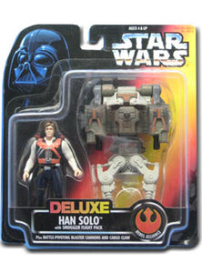 Deluxe Han Solo With Smuggler Flight Pack Star Wars Power Of The Force POTF Action Figure