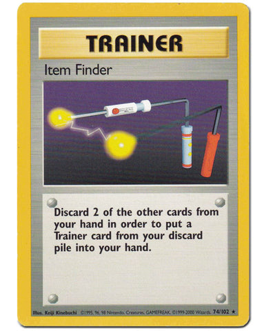 Item Finder Trainer Base Set Card #74/102 Pokemon Trading Card