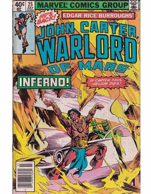 John Carter Warlord Of Mars Issue 25 Marvel Comics 071486028062