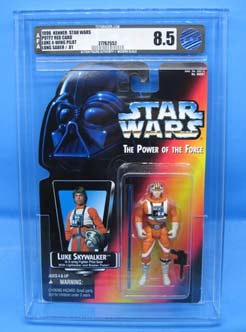Luke Skywalker X-Wing Pilot Long Sabre Star Wars Power Of The Force Graded Carded Action Figure