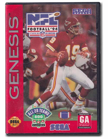 NFL Football 94 With Case Sega Genesis Video Game Cartridge 010086012255