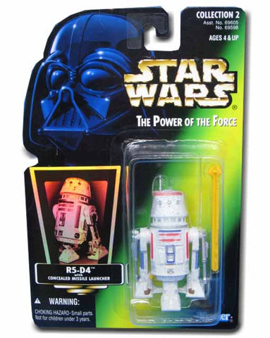 R5-D4 On A Green Card Star Wars Power Of The Force POTF Action Figures 076281695983