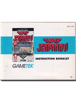 Super Jeopardy! Nintendo NES Instruction Manual