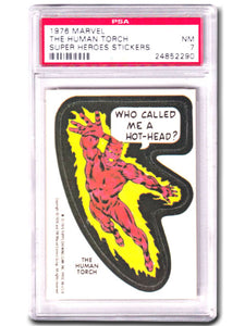 The Human Torch Man 1976 Marvel Super Heroes Stickers Graded Trading Card