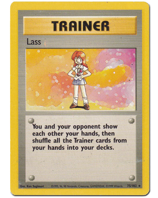 Lass Trainer Base Set Card #75/102 Pokemon Trading Card