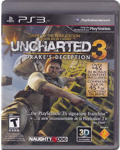 Uncharted 3 Drake's Deception Playstation 3 PS3 Video Game 711719990864