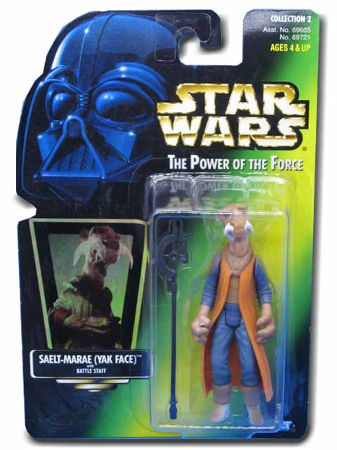 Saelt-Marae Yak Face On A Green Card Star Wars Power Of The Force POTF Action Figure 076281697215